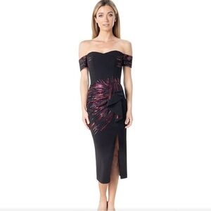 NWT Dress The Population Alani Dress Black with Sequin Size small reg $268